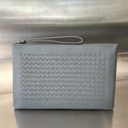 Uubags Bottega Veneta leather clutch bag in grey 30x20cm - 1