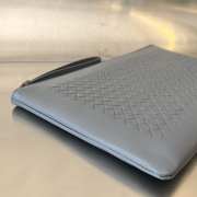 Uubags Bottega Veneta leather clutch bag in grey 30x20cm - 3