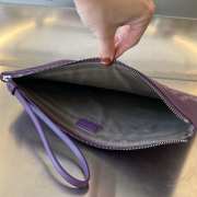 Uubags Bottega Veneta leather clutch bag in purple 30x20cm - 6