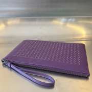 Uubags Bottega Veneta leather clutch bag in purple 30x20cm - 4
