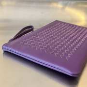 Uubags Bottega Veneta leather clutch bag in purple 30x20cm - 3