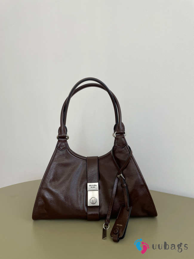 Uubags Prada medium leather tote bag in dark brown 32x15x21cm - 1