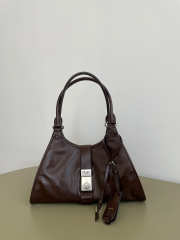 Uubags Prada medium leather tote bag in dark brown 32x15x21cm - 1