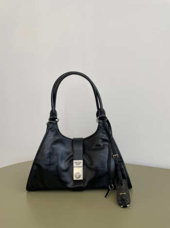 Uubags Prada medium leather tote bag in black 32x15x21cm