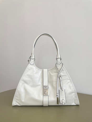 Uubags Prada large leather tote bag in white 40x20x30cm