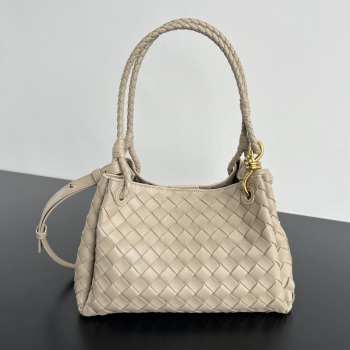 Uubags Bottega Veneta Parachute intrecciato leather bag in ecru 29.5x18.5x17.5cm