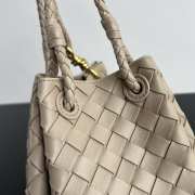 Uubags Bottega Veneta Parachute intrecciato leather bag in ecru 29.5x18.5x17.5cm - 6