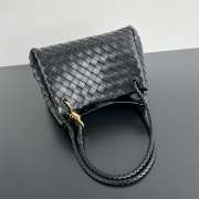 Uubags Bottega Veneta Parachute intrecciato leather bag in black 29.5x18.5x17.5cm - 3