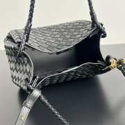 Uubags Bottega Veneta Parachute intrecciato leather bag in black 29.5x18.5x17.5cm - 4