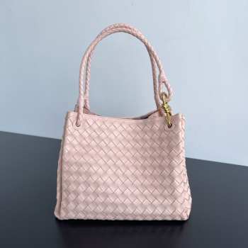 Uubags Bottega Veneta Large Parachute intrecciato leather bag in pink 30x26x20cm