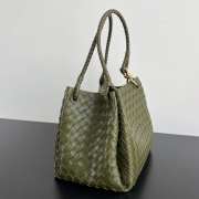 Uubags Bottega Veneta Large Parachute intrecciato leather bag in green 30x26x20cm - 5