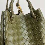 Uubags Bottega Veneta Large Parachute intrecciato leather bag in green 30x26x20cm - 3
