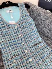 Uubags Chanel Dress Cotton Tweed Fabric Turquoise & Many Other Colors - 6
