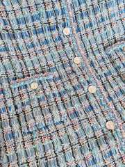 Uubags Chanel Dress Cotton Tweed Fabric Turquoise & Many Other Colors - 4