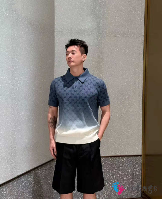Uubags Gucci Polo Gradient Knit Shirt - 1
