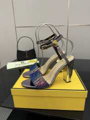 Uubags Fendi Purple Delfina FF Sequin Sandals 10cm - 1