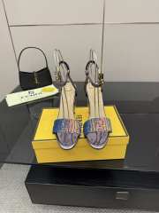 Uubags Fendi Purple Delfina FF Sequin Sandals 10cm - 3