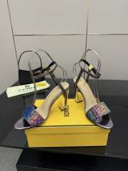 Uubags Fendi Purple Delfina FF Sequin Sandals 10cm - 4