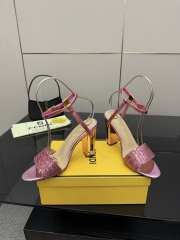 Uubags Fendi Metallic Pink Delfina FF Sequin Sandals 10cm - 2