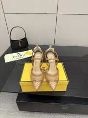 Uubags Fendi raffia mid heel slingback pumps 01 - 2