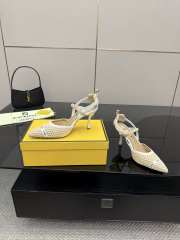 Uubags Fendi raffia mid heel slingback pumps 02 - 5