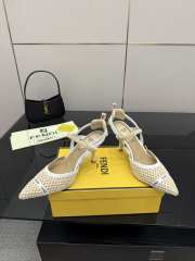 Uubags Fendi raffia mid heel slingback pumps 02 - 3