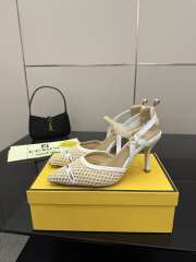 Uubags Fendi raffia mid heel slingback pumps 02 - 4