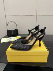 Uubags Fendi raffia mid heel slingback pumps 03 - 3