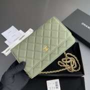 Uubags Chanel Classic Wallet With Strap Caviar & Gold-plated Metal Green 20x13x3.5cm - 2