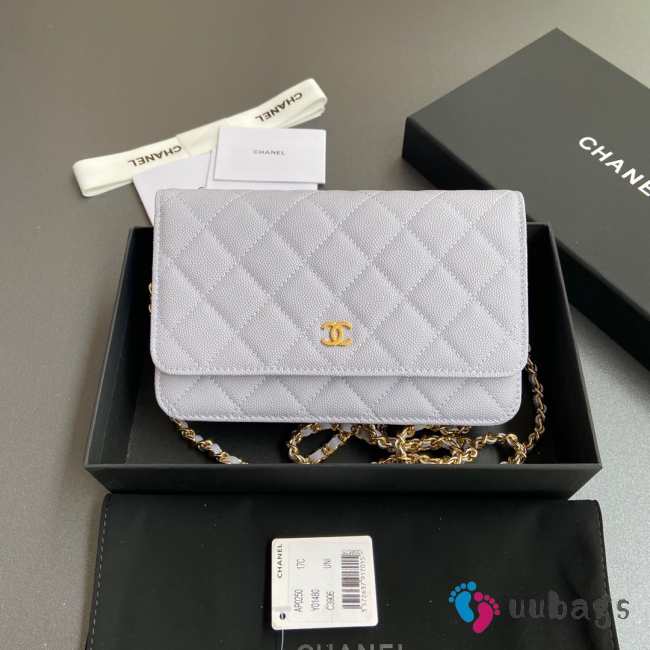 Uubags Chanel Classic Wallet With Strap Caviar & Gold-plated Metal Light Purple 20x13x3.5cm - 1