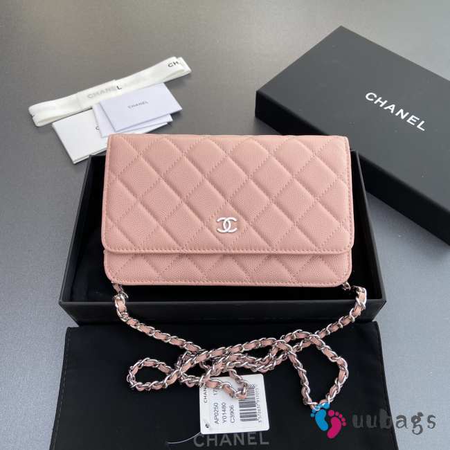 Uubags Chanel Classic Wallet With Strap Caviar & Silver-plated Metal Pink 20x13x3.5cm - 1