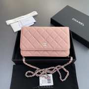 Uubags Chanel Classic Wallet With Strap Caviar & Silver-plated Metal Pink 20x13x3.5cm - 1