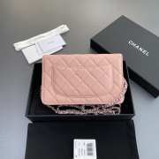 Uubags Chanel Classic Wallet With Strap Caviar & Silver-plated Metal Pink 20x13x3.5cm - 6