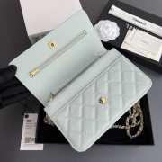 Uubags Chanel Classic Wallet With Strap Caviar & Gold-plated Metal Light Blue 20x13x3.5cm - 6