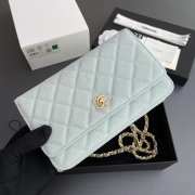 Uubags Chanel Classic Wallet With Strap Caviar & Gold-plated Metal Light Blue 20x13x3.5cm - 5