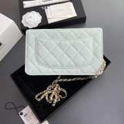 Uubags Chanel Classic Wallet With Strap Caviar & Gold-plated Metal Light Blue 20x13x3.5cm - 3