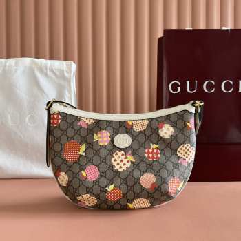 Uubags Gucci GG Supreme Le Pomme Medium Bag Beige Multicolor 30x22x5.5cm