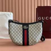 Uubags Gucci Ophidia Medium Bag In Black Beige GG Canvas 30x22x5.5cm - 1