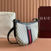 Uubags Gucci Ophidia Medium Bag In Black Beige GG Canvas 30x22x5.5cm - 6