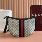 Uubags Gucci Ophidia Medium Bag In Black Beige GG Canvas 30x22x5.5cm - 4