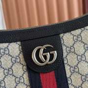 Uubags Gucci Ophidia Medium Bag In Black Beige GG Canvas 30x22x5.5cm - 2