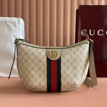 Uubags Gucci Ophidia Medium Bag In Light Beige GG Canvas 30x22x5.5cm