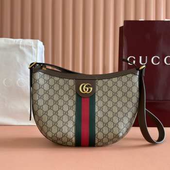 Uubags Gucci Ophidia Medium Bag In Brown/ Beige GG Canvas 30x22x5.5cm