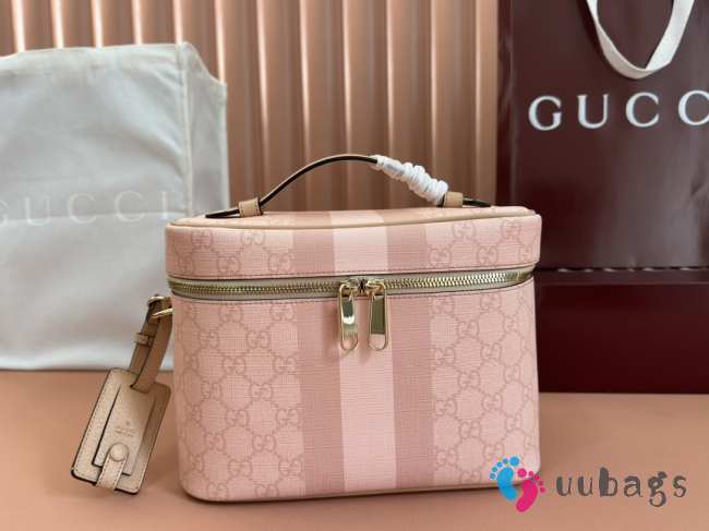 Uubags Gucci Ophidia Medium GG Canvas Travel Bag in Pink 25x17.5x15cm - 1