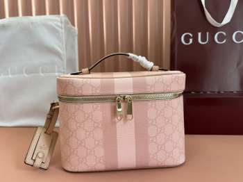 Uubags Gucci Ophidia Medium GG Canvas Travel Bag in Pink 25x17.5x15cm