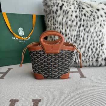 Uubags Goyard Beluga mini bag in black/ tan 23x18.5x8cm