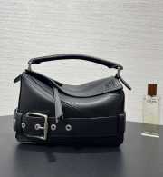 Uubags Loewe small Puzzle Biker bag in black shiny calfskin 16.5x24x10.5cm - 1