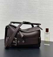 Uubags Loewe small Puzzle Biker bag in dark brownie shiny calfskin 16.5x24x10.5cm - 5