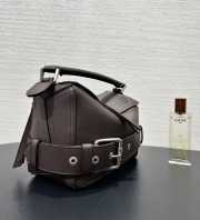 Uubags Loewe small Puzzle Biker bag in dark brownie shiny calfskin 16.5x24x10.5cm - 2