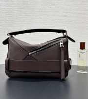 Uubags Loewe small Puzzle Biker bag in dark brownie shiny calfskin 16.5x24x10.5cm - 3